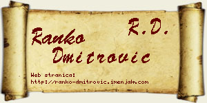 Ranko Dmitrović vizit kartica